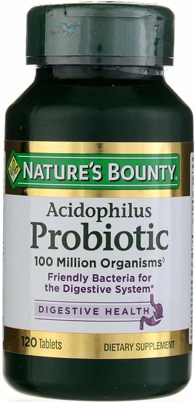 Nature's Bounty Probiotic Acidophilus Tablets, 120 ea