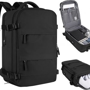 Travel Backpack For Women Men Airline Approved Carry On Backpack Flight Approved Waterproof Sports Luggage Backpack Casual Daypack Small Hiking Backpack Black Backpack