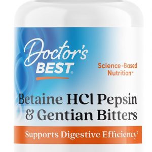 Doctor's Best Betaine HCI Pepsin & Gentian Bitters, Digestive Enzymes for Protein Breakdown & Absorption, Non-GMO, Gluten Free, 120 Caps, Original Version