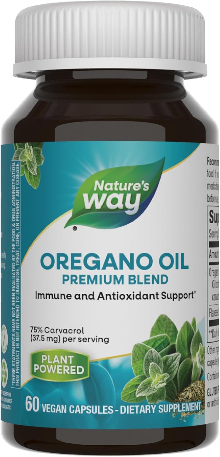 Nature’s Way Oregano Oil – Immune Support Supplement* - 75-85% Carvacrol – Gluten Free – 60 Vegan Capsules