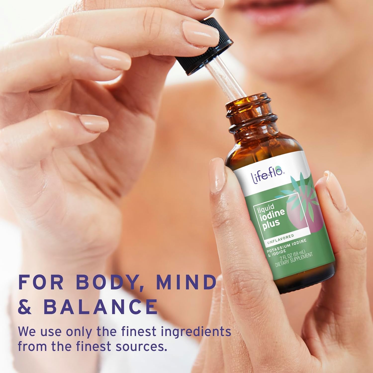 Life-flo Liquid Iodine Plus 150 mcg, Iodine Supplement for Thyroid Support,* Healthy Energy & Metabolism Formula* with Iodine & Potassium Iodide, Unflavored Liquid Drops, Approx. 450 Servings, 2 fl oz - Image 4