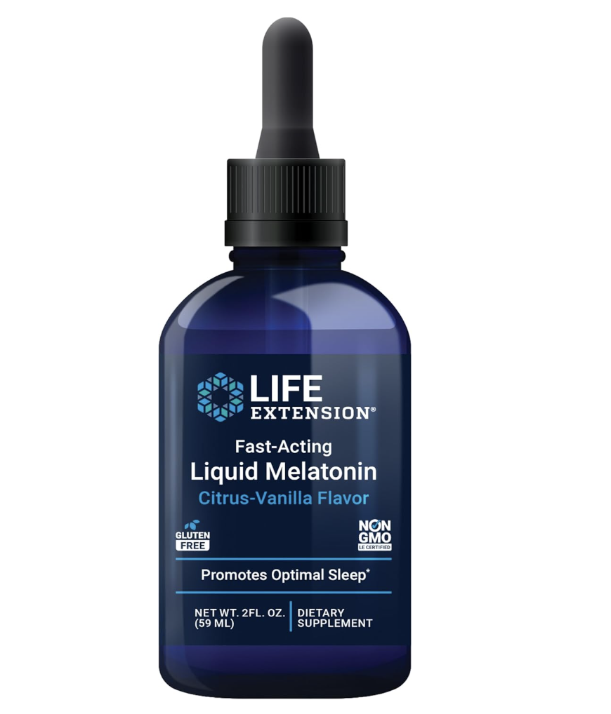Life Extension Fast-Acting Liquid Melatonin – Sleep & Cellular Health Support Supplement – Gluten-Free – Non-GMO – Citrus-Vanilla Flavor – Net Wt. 2 fl.oz. (59 Servings)