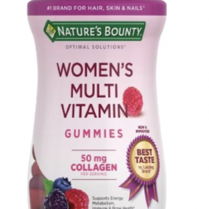 Nature's Bounty Optimal Solutions Women's Multivitamin, Immune and Cellular Energy Support, Bone Health, Raspberry Flavor, 80 Gummies, 40 Total Servings